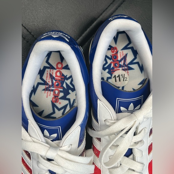 Adidas Superstar Vintage men’s sneakers. Patriotic colors: blue red white. 11.5 - Picture 3 of 10